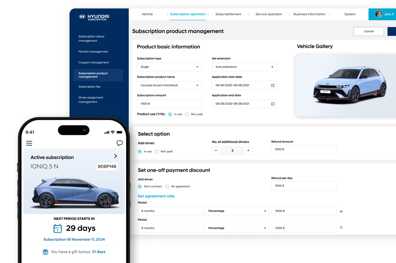 Pavel Fess UI/UX Design by Noixlab Studio Hyundai Mobility Car Subscription service